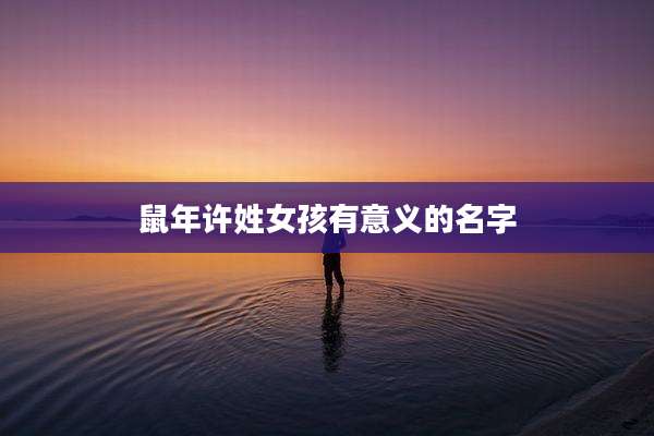 鼠年许姓女孩有意义的名字