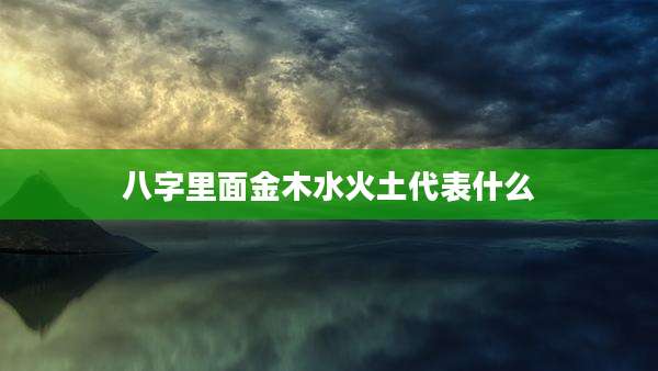 八字里面金木水火土代表什么
