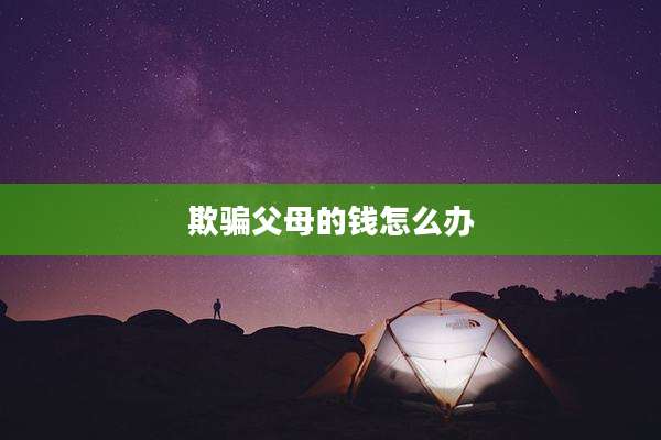 欺骗父母的钱怎么办