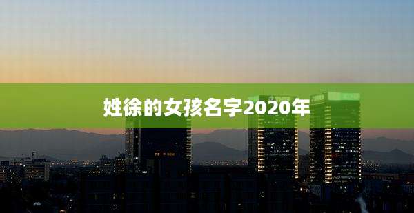 姓徐的女孩名字2020年