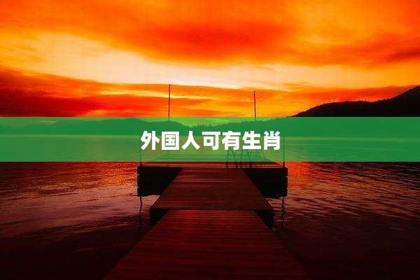 外国人可有生肖