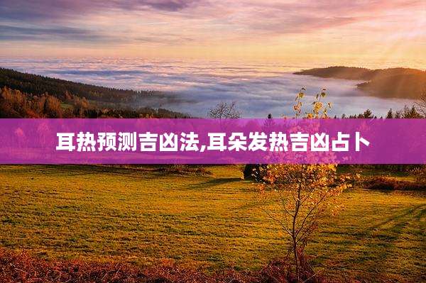 耳热预测吉凶法,耳朵发热吉凶占卜