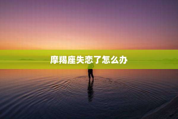 摩羯座失恋了怎么办