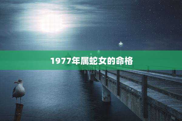 1977年属蛇女的命格