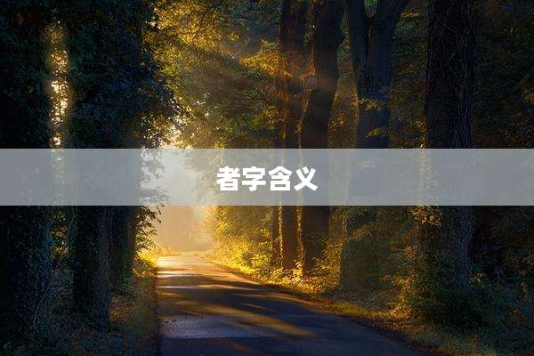 者字含义
