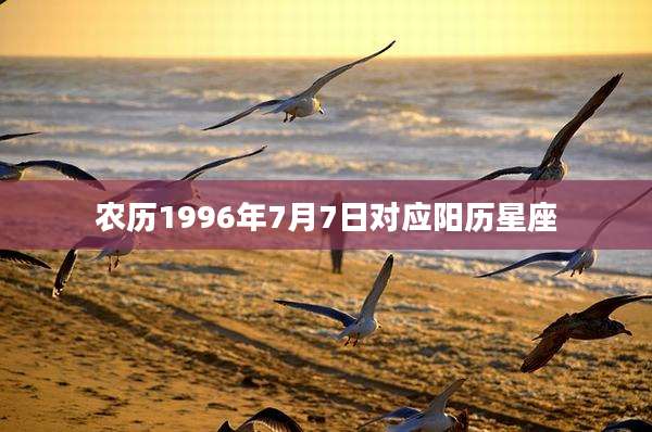 农历1996年7月7日对应阳历星座