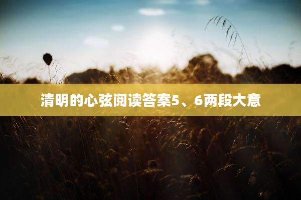 清明的心弦阅读答案5、6两段大意
