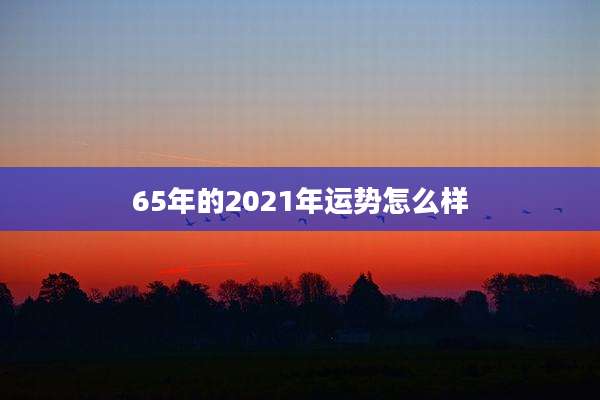 65年的2021年运势怎么样