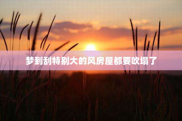 梦到刮特别大的风房屋都要吹塌了