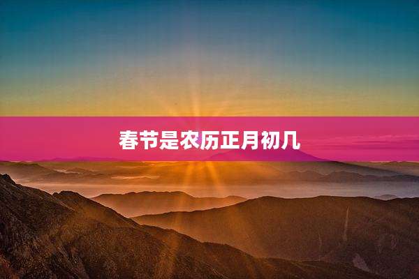 春节是农历正月初几