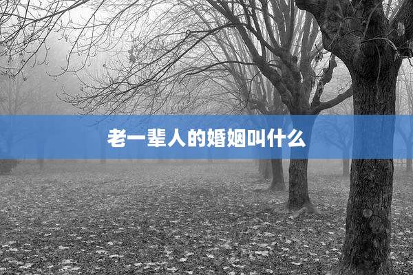 老一辈人的婚姻叫什么