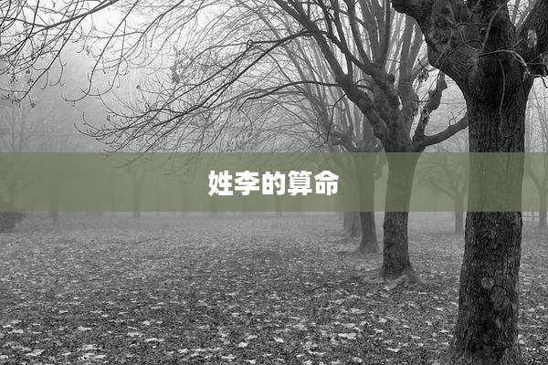 姓李的算命