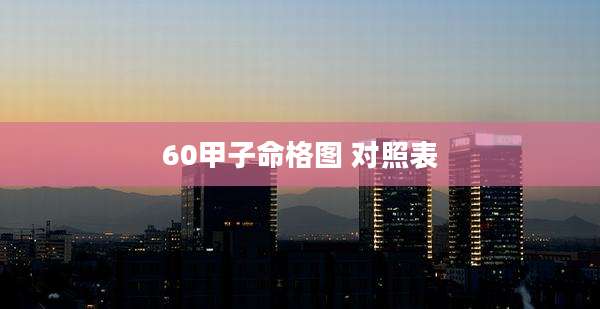 60甲子命格图 对照表