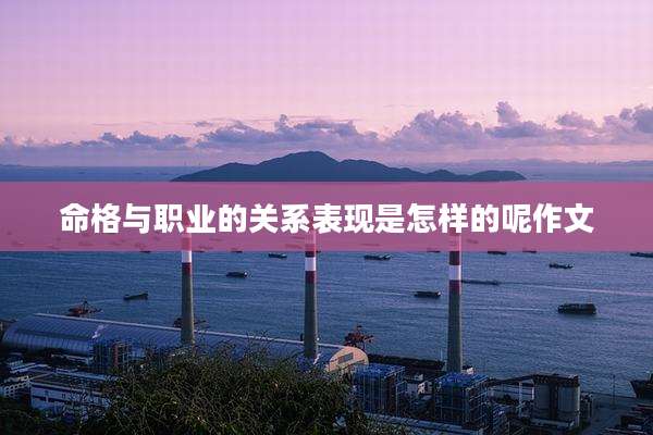 命格与职业的关系表现是怎样的呢作文