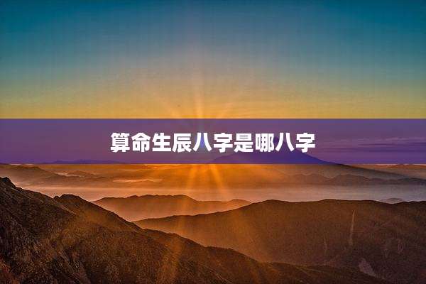 算命生辰八字是哪八字