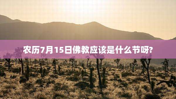 农历7月15日佛教应该是什么节呀?