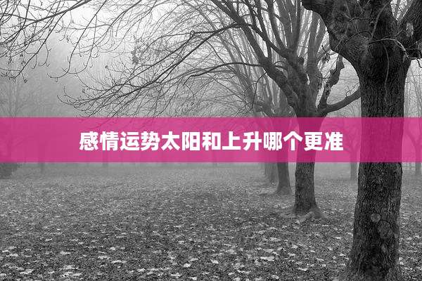 感情运势太阳和上升哪个更准