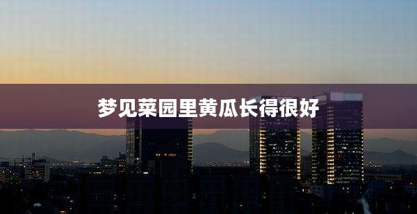 梦见菜园里黄瓜长得很好