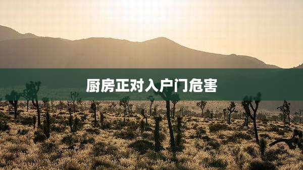 厨房正对入户门危害