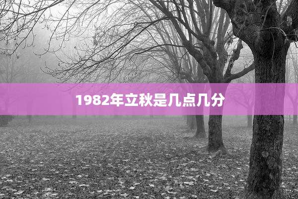 1982年立秋是几点几分