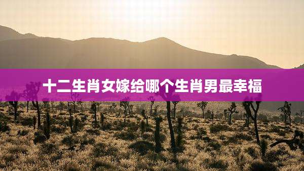 十二生肖女嫁给哪个生肖男最幸福