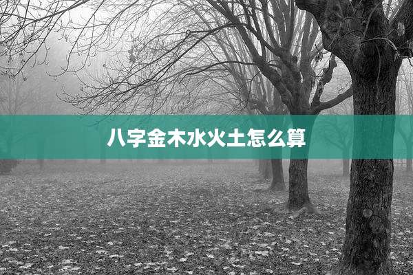 八字金木水火土怎么算