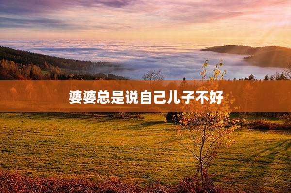 婆婆总是说自己儿子不好