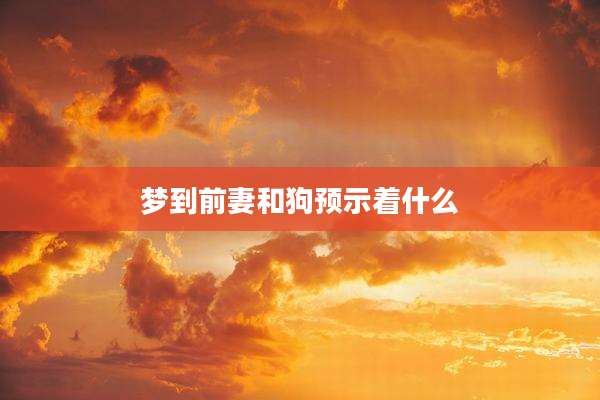 梦到前妻和狗预示着什么