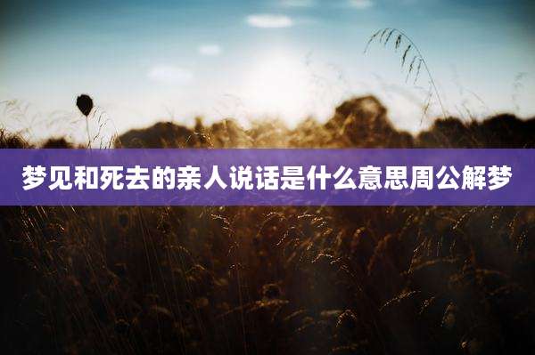 梦见和死去的亲人说话是什么意思周公解梦