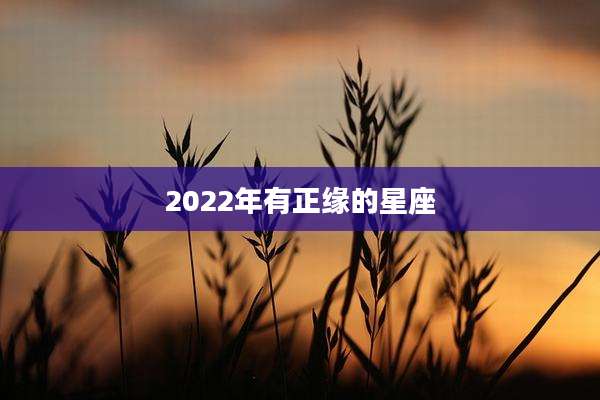 2022年有正缘的星座