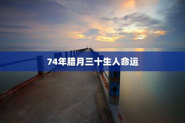 74年腊月三十生人命运