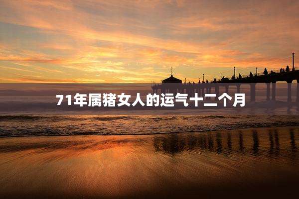 71年属猪女人的运气十二个月