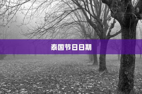 泰国节日日期
