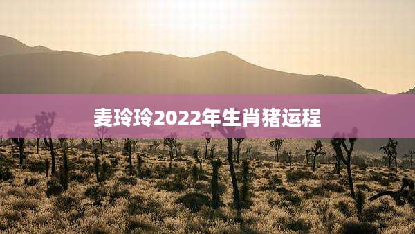麦玲玲2022年生肖猪运程