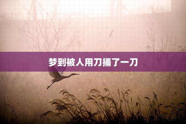 梦到被人用刀捅了一刀