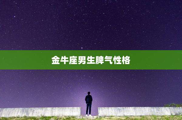 金牛座男生脾气性格