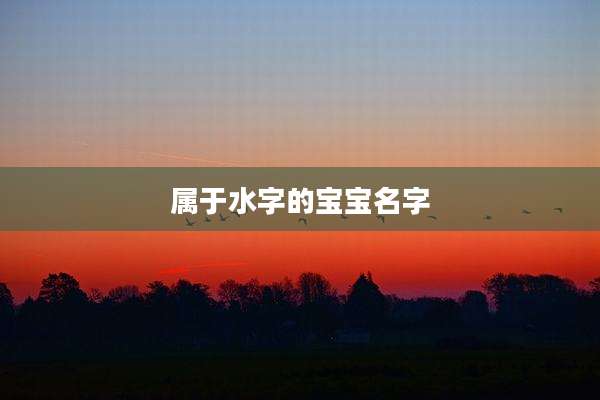 属于水字的宝宝名字