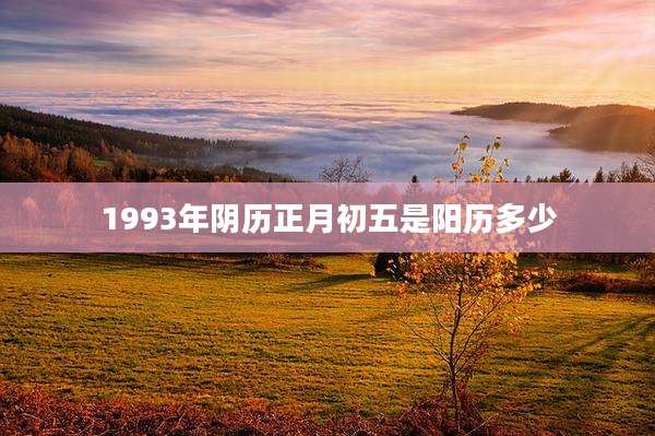 1993年阴历正月初五是阳历多少