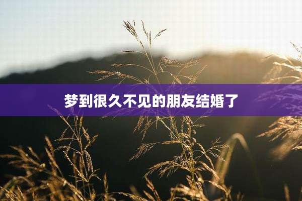 梦到很久不见的朋友结婚了