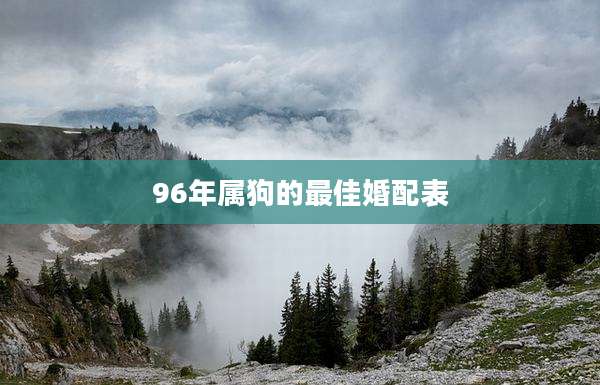 96年属狗的最佳婚配表