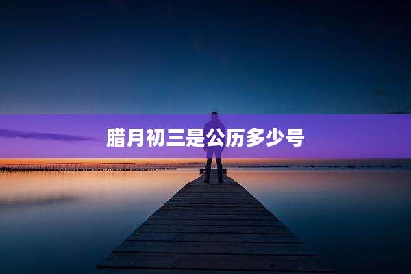 腊月初三是公历多少号