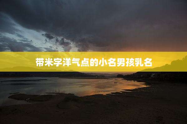 带米字洋气点的小名男孩乳名