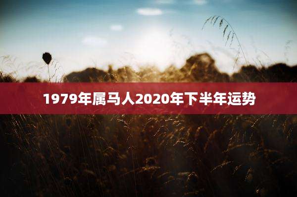 1979年属马人2020年下半年运势