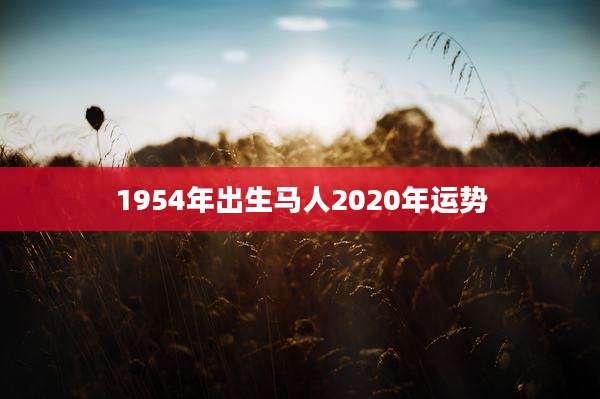 1954年出生马人2020年运势