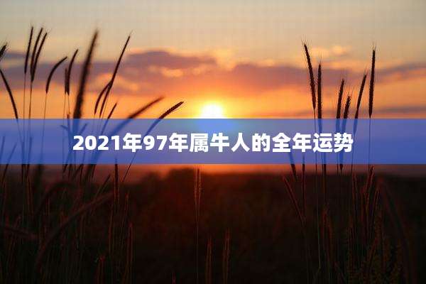 2021年97年属牛人的全年运势