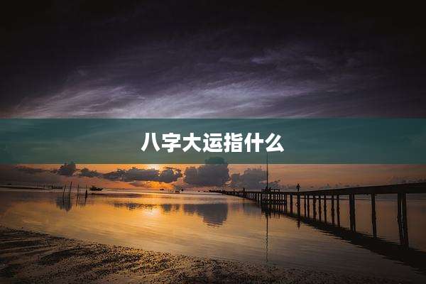 八字大运指什么