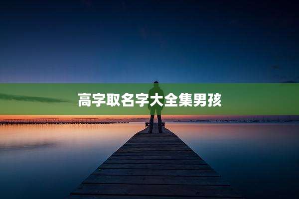 高字取名字大全集男孩