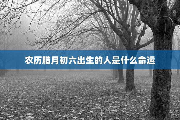 农历腊月初六出生的人是什么命运