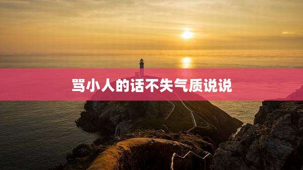 骂小人的话不失气质说说