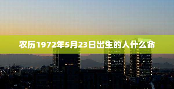 农历1972年5月23日出生的人什么命